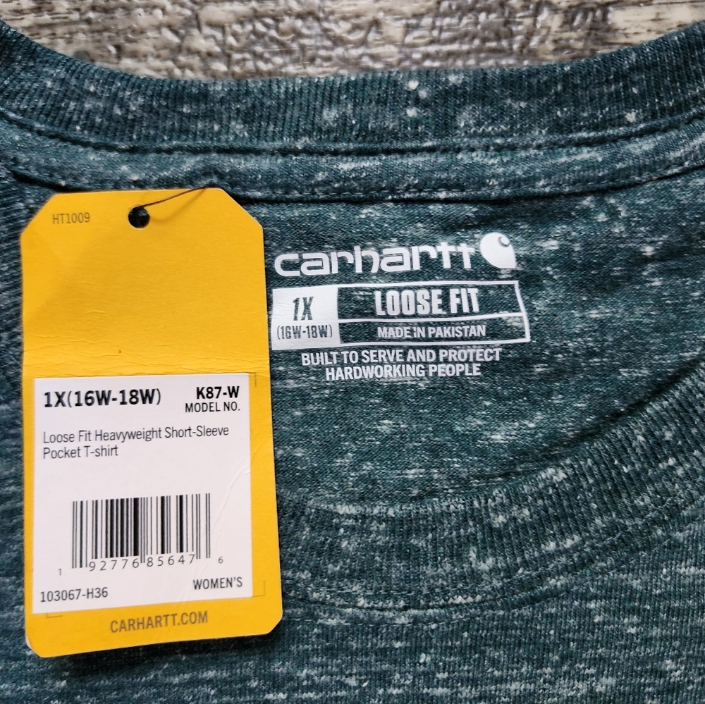 Carhartt Women’s Loose Fit Heavyweight Pocket T-Shirt – Size 1X (16W–18W) - Picture 3 of 3